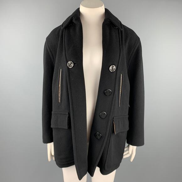 JEAN PAUL GAULTIER CLASSIQUE Size 10 Black Wool Blend Open Front Coat - Picture 1 of 7